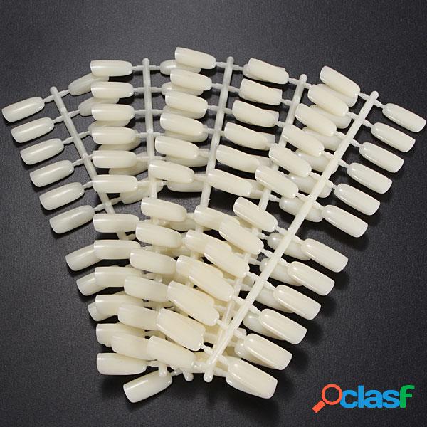 5Pcs Natural Color Flat Falso Acrílico Nail Art Tips Polish