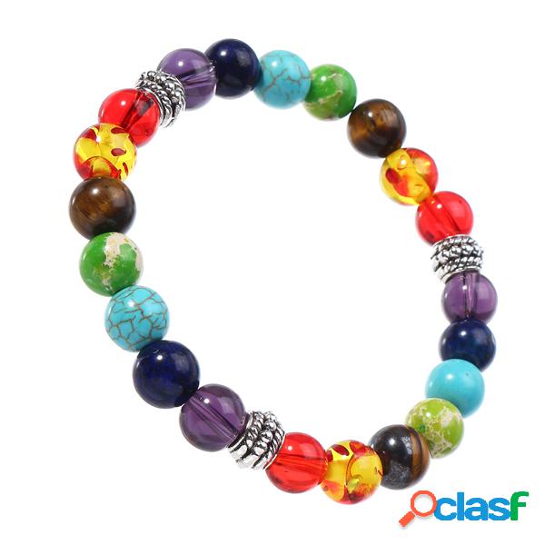 8mm Pulseira com Gotas Coloridas Coração Decorativio