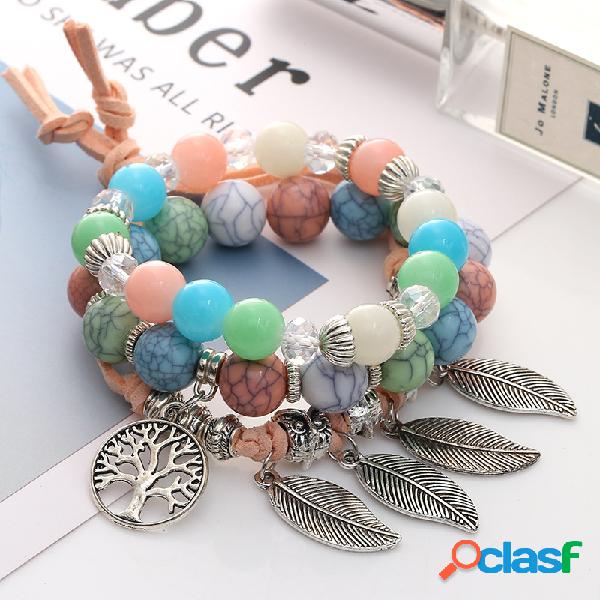 A liga retro sae do bracelete Colorful frisado da multi