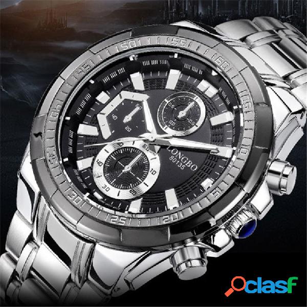 Aço Inoxidável Banda Display Luminoso Falso Dial Men