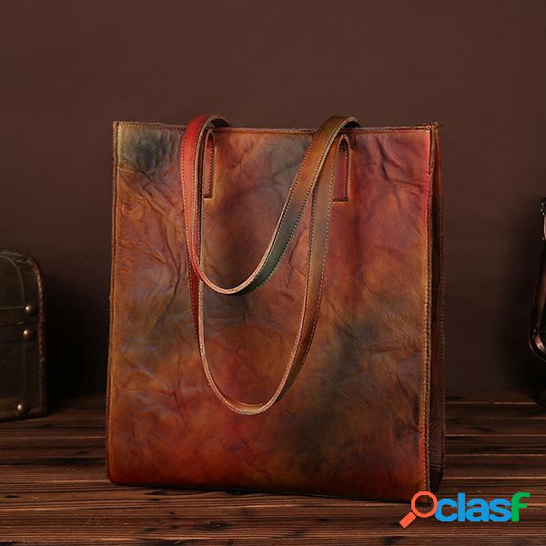 Bolsa Vintage Manual Feminina Couro Genuíno Capacidade