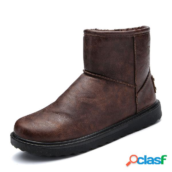 Botas de neve de tornozelo Casual forrado de pelúcia quente