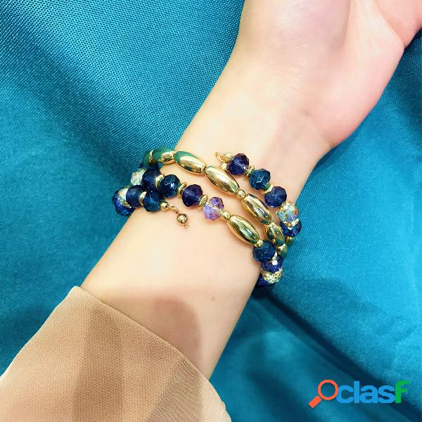 Braceletes frisados temperamento vintage Textura