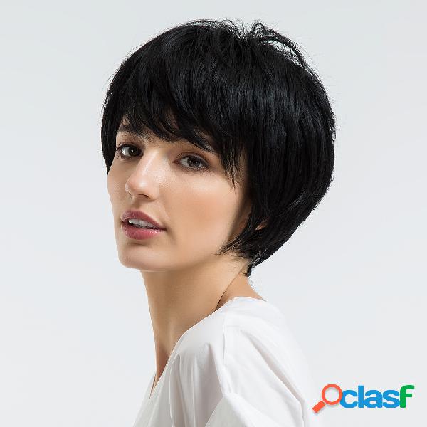 Cabelo Humano Perucas Curtas Fibra Química Real Do Cabelo