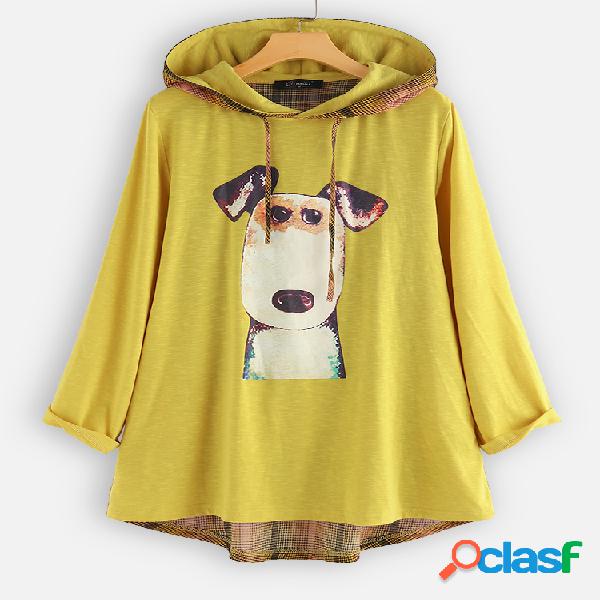 Cachorro Hoodie de manta de impressão Plus dos desenhos