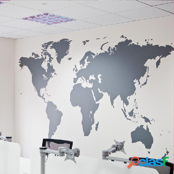Casa moderna Mapa Do Mundo Removível Adesivo de Parede