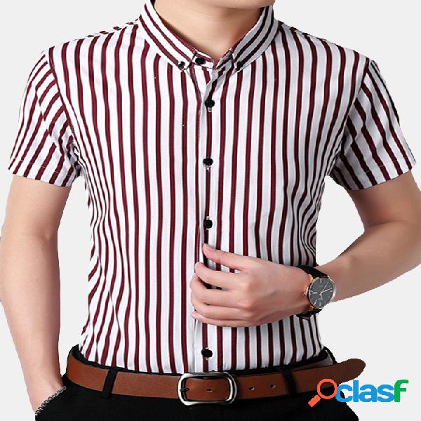 Casual Business Slim Fit Button Down Stripes Camisas para