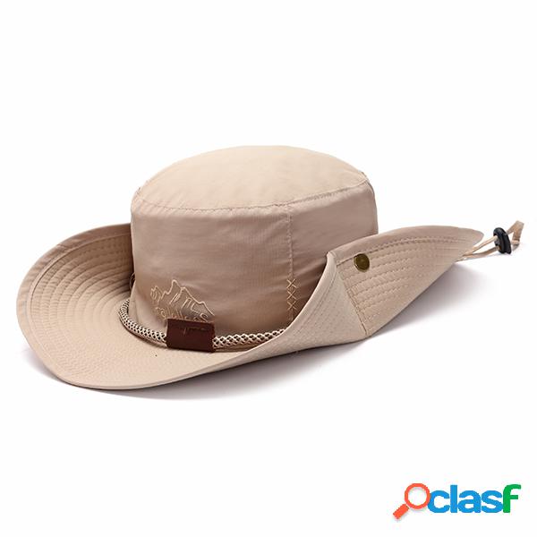 Chapéu Respirável Visor De Balde De Pescador De Bordados