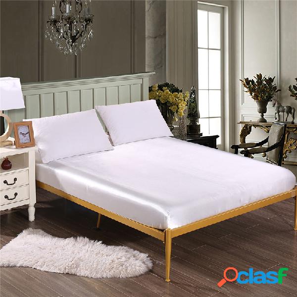 Cor sólida Super Soft Folha de cama de cetim Fronha