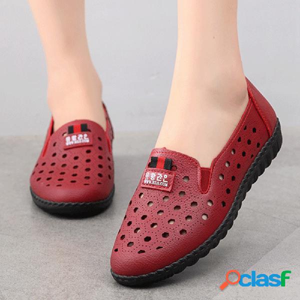 Cor sólida oca Soft Sapatos casuais sola