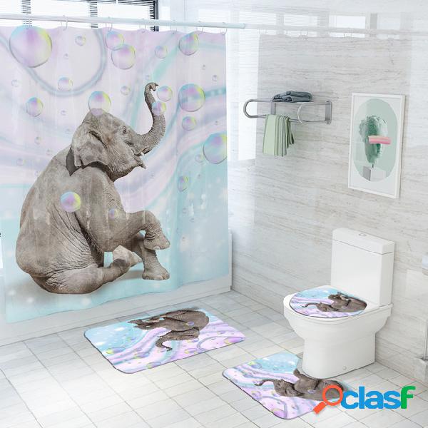 Cortina de chuveiro Colorful Elefante Bolha Impressão