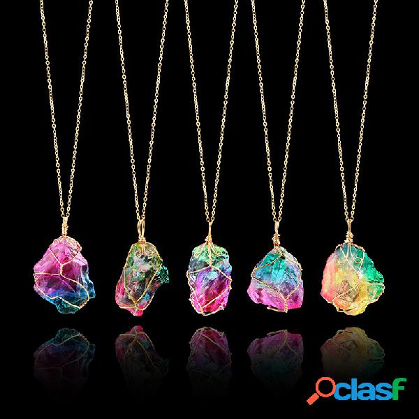 Cristal de enrolamento do vintage Pingente Colar Colar de