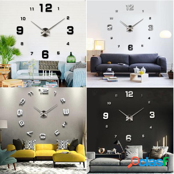 DIY Luxury 3D Mirror Wall Clock Decoração de arte