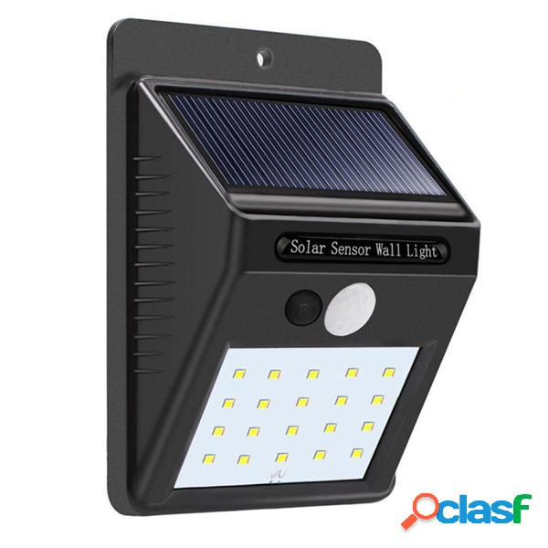 Energia Solar 20 LED PIR Sensor De Movimento De Parede Luz