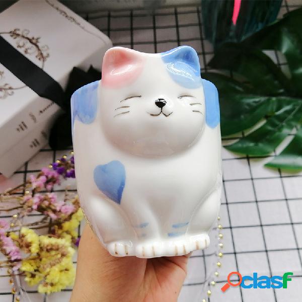 Gato Cerâmico Caneca Com Tampa Ins Estilo Café Leite Copo
