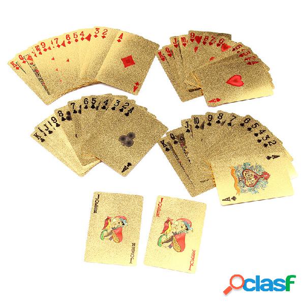 Gold Plastic Coated Playing Cards Jogo de Poker EUA National