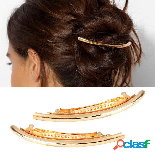 Grampo de cabelo na moda Alloy Mental Silver Curve Gold