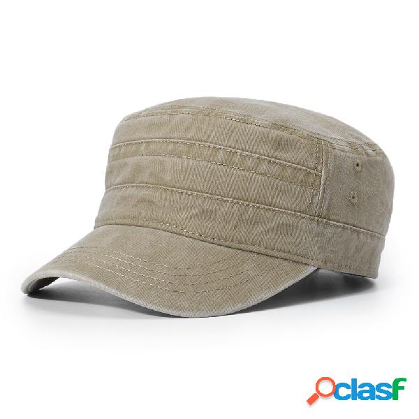 Homens Algodão Cap Militar Cap Flat Sombrinha Casual Ao Ar