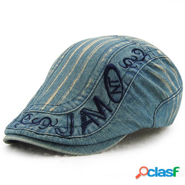 Homens Algodão Lavado Beret Cap Ajustável Buckle Papel