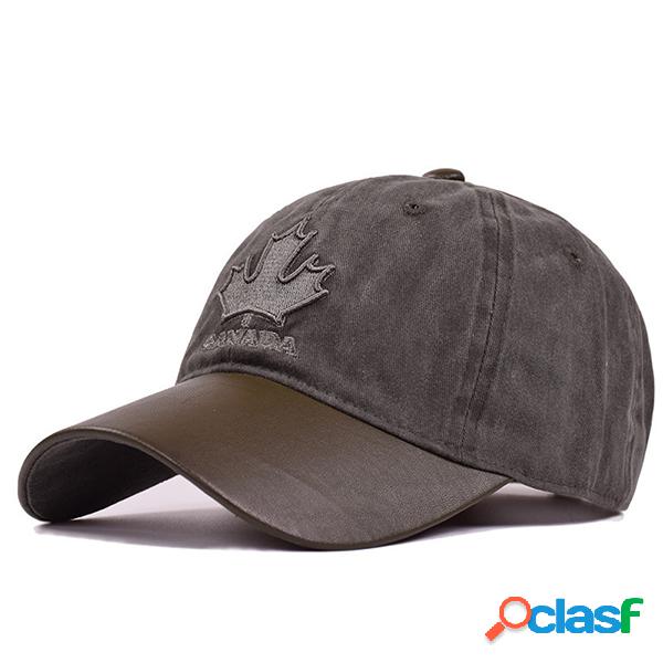 Homens Algodão Vintage Folhas de bordo Boné de beisebol