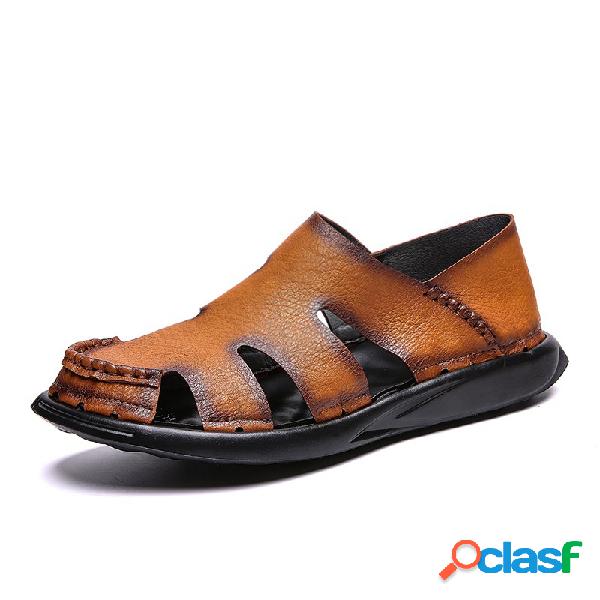 Homens Comfy Moc Toe Ao Ar Livre Não Slip Furo Da Água