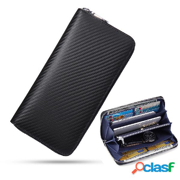 Homens Couro Genuíno Negócios 12/20 Card Slot Wallet Solid