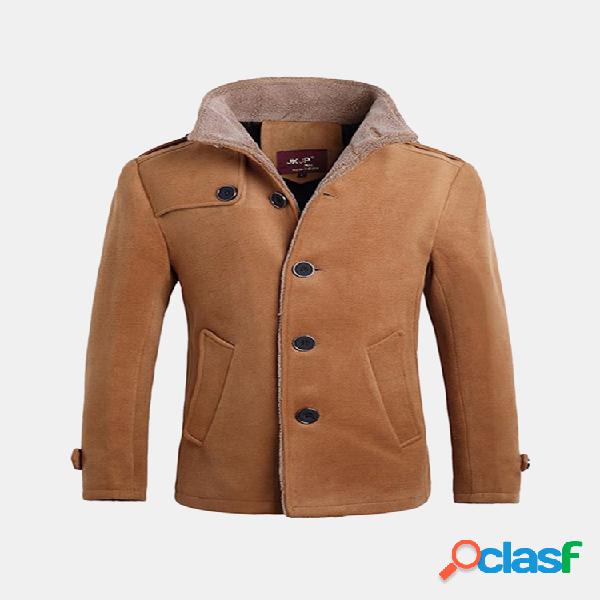 Homens Grosso Quente Plus Tamanho Slim Fit Forro De Lã