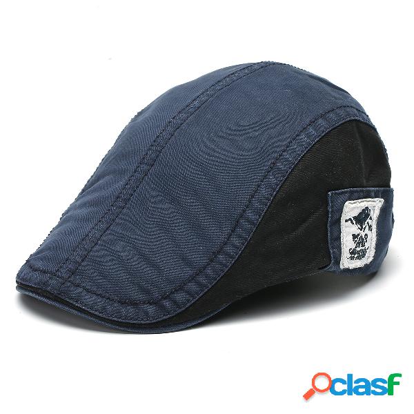 Homens Mulheres Algodão Bordado Beret Cap Ajustável Casual