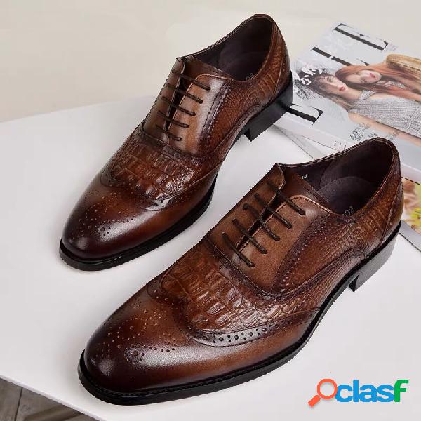 Homens crocodilo em relevo pu couro antiderrapante retro