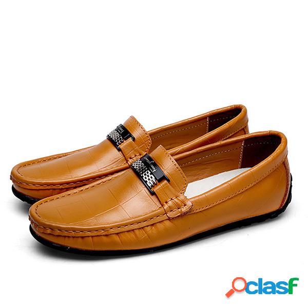 Homens de tamanho grande Soft Cow Leather Casual Shoes