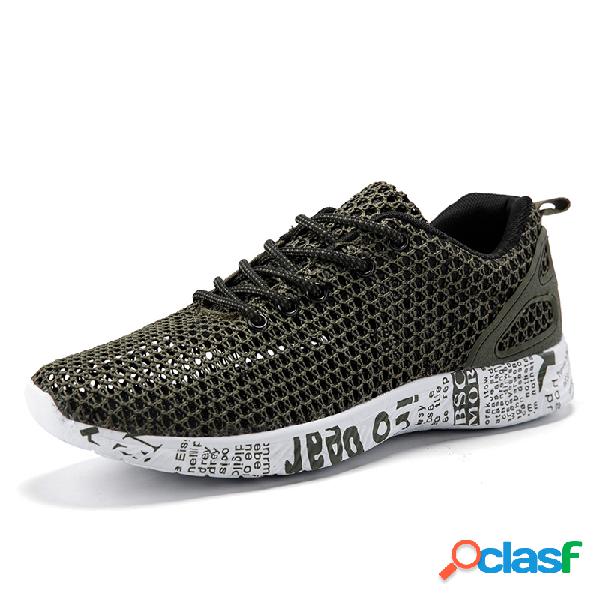 Homens malha respirável tamanho grande Soft Casual sapatos