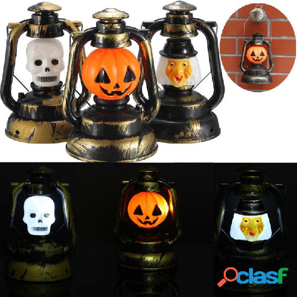 Lâmpada de Halloween Abóbora Esqueleto Bruxa Sorriso Com