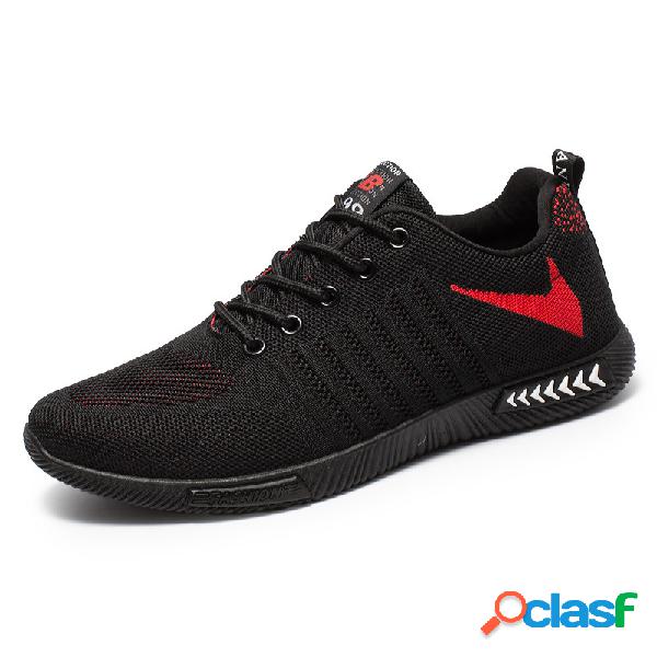 Men Knitted Fabric Breathable Slip On Soft Casual Sneakers