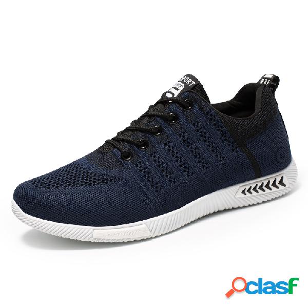 Men Sport Knitted Fabric Breathable Casual Running Sneakers