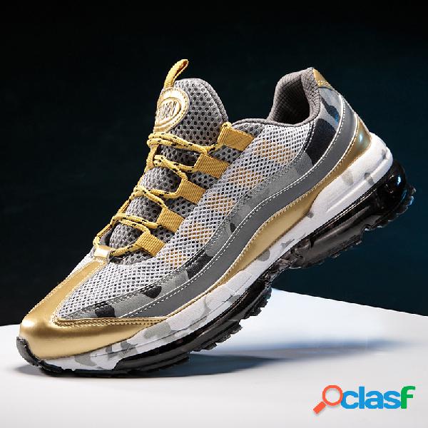Men Sports Fabric Mesh Confortável respirável Casual