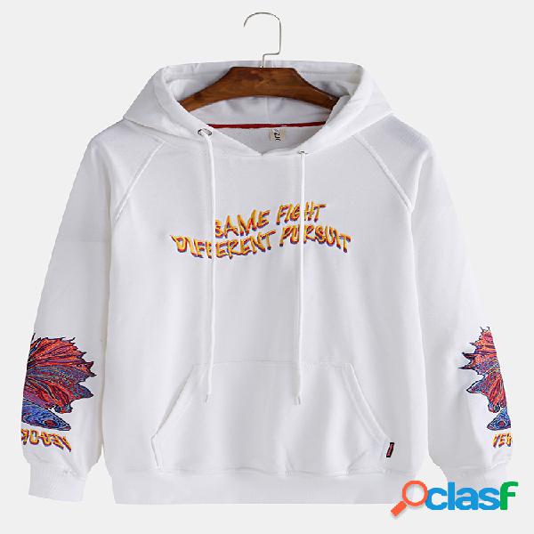 Mens Cool Slogan Graffiti Imprimir Muff Pocket Drawstring