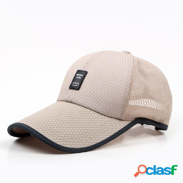 Mens Womens Verão Acrílico Malha Visor Boné de Beisebol