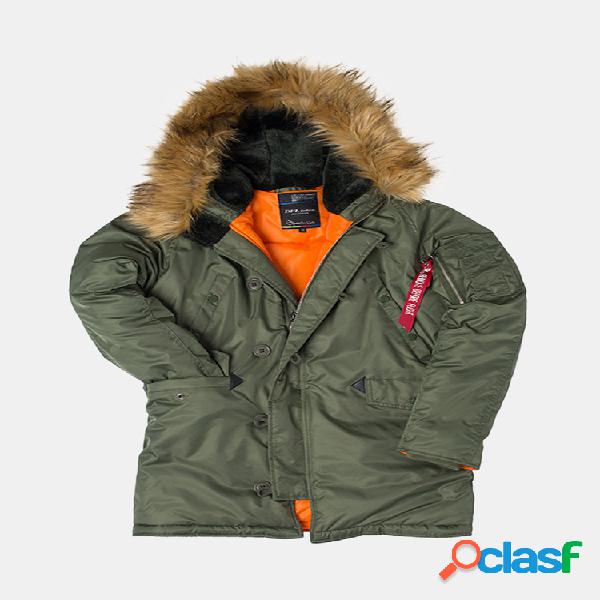 Mens casacos de inverno com capuz esporte quente para baixo