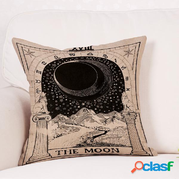 Misterioso Tarot Sol Lua Estrela Padrão Capa de Almofada de