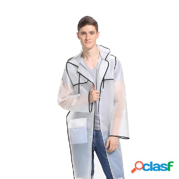 Moda Casal EVA Capa de Chuva Ambiental Transparente Viagem