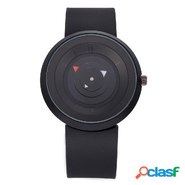 Moda Unissex Quartz Relógio de Pulso Silicone Strap Concise