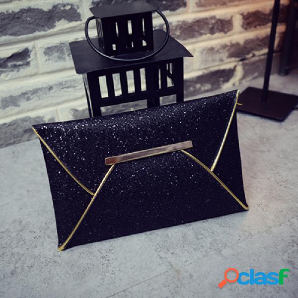 Mulheres Envelope bag 3 Color Bolsa de couro PU