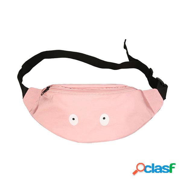 Mulheres Nylon Peito Bonito Bolsa Cintura Leve Sólida Bolsa
