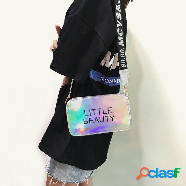Mulheres PU Carta Impressão Hip-hop Peito Bolsa Crossbody