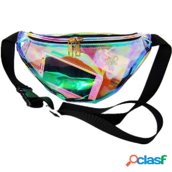 Mulheres PVC transparente à prova d 'água Laser Bolsa de