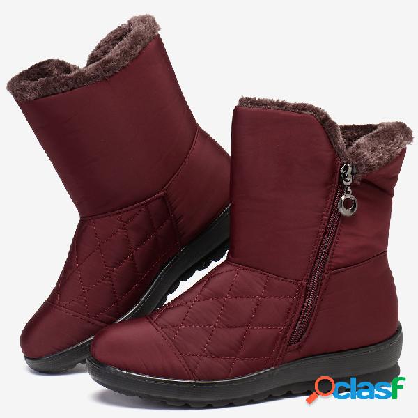 Mulheres inverno impermeável forro de pelúcia quente