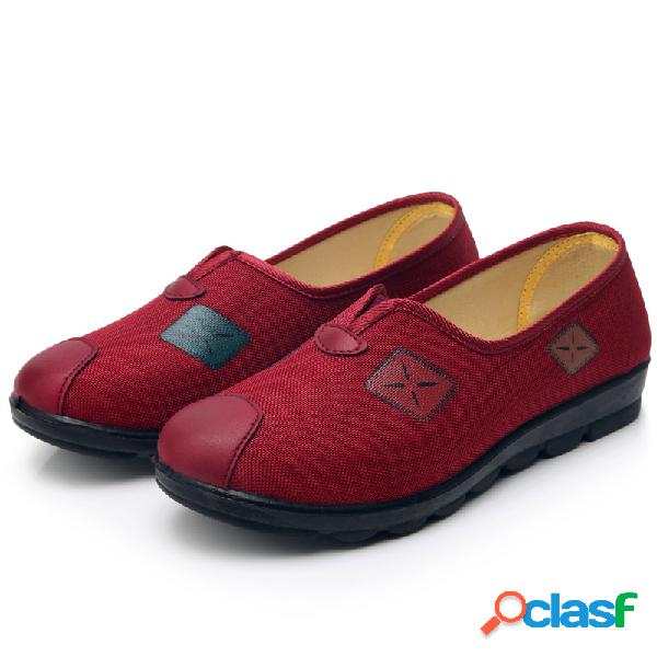 Mulheres mãe sapatos pano luz antiderrapante apartamentos