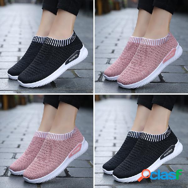 Mulheres que Funcionam Meias Sapatos Casuais Rosa Mesh