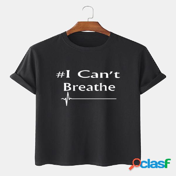 Não consigo respirar camisas de slogan 100% algodão de