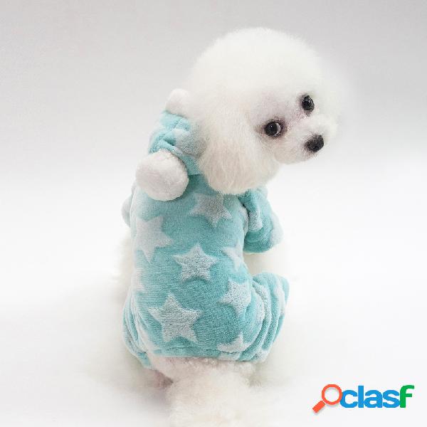 Pet Dog Star Fleece Inverno Camisola Morna Filhote de